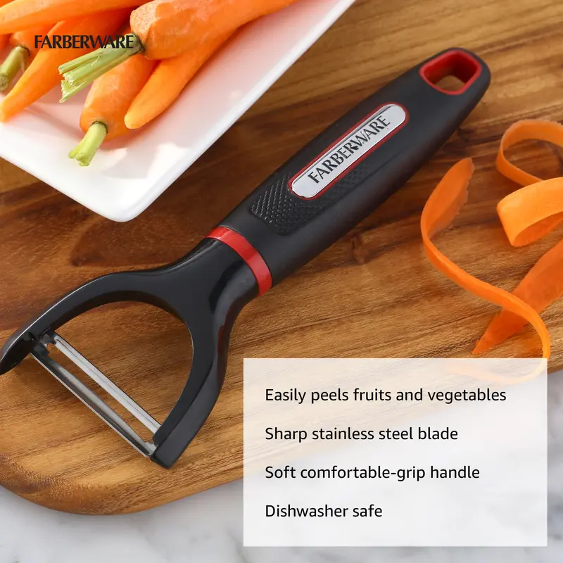 Black Stainless Steel Y-Style Vegetable Peeler – Ergonomic Kitchen Tool for Effortless Peeling and Precision Control