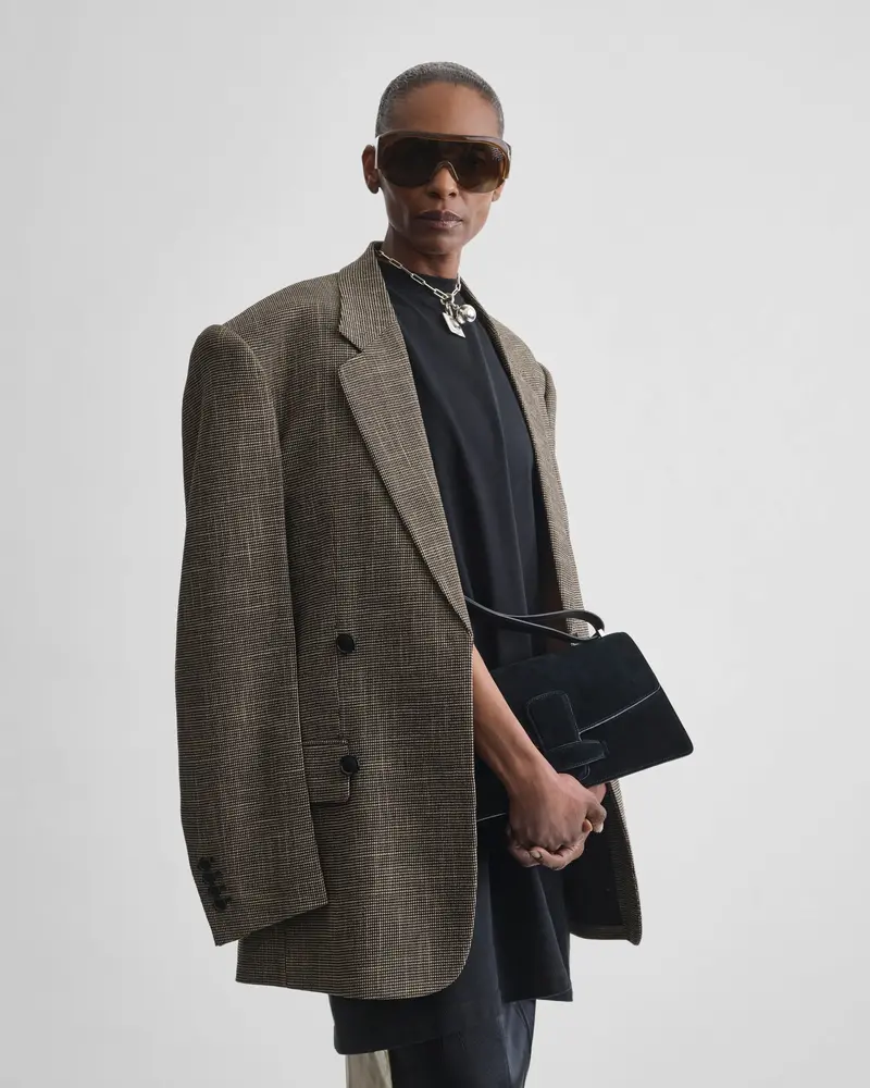 Black Suede Bar Bag With Push-Button Clasp 2