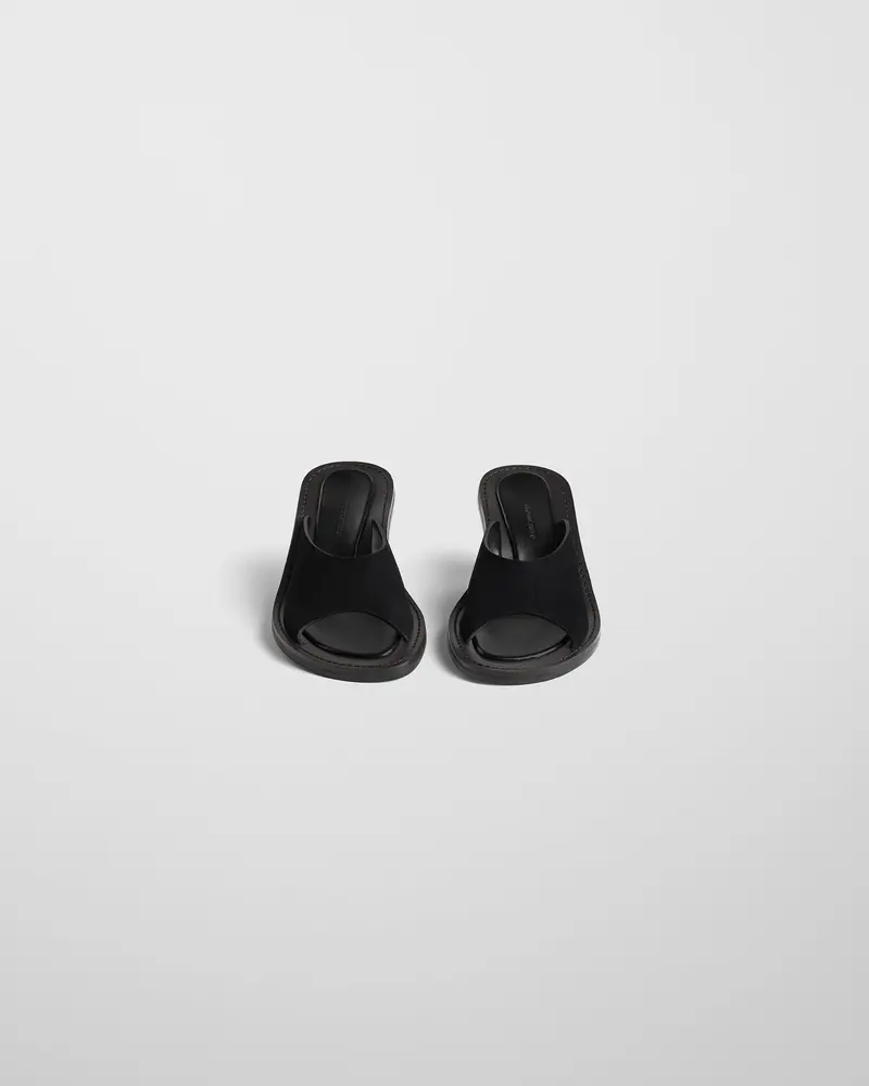 Black Suede Strap Mule – Conical Heel & Contoured Single-Strap Silhouette 2
