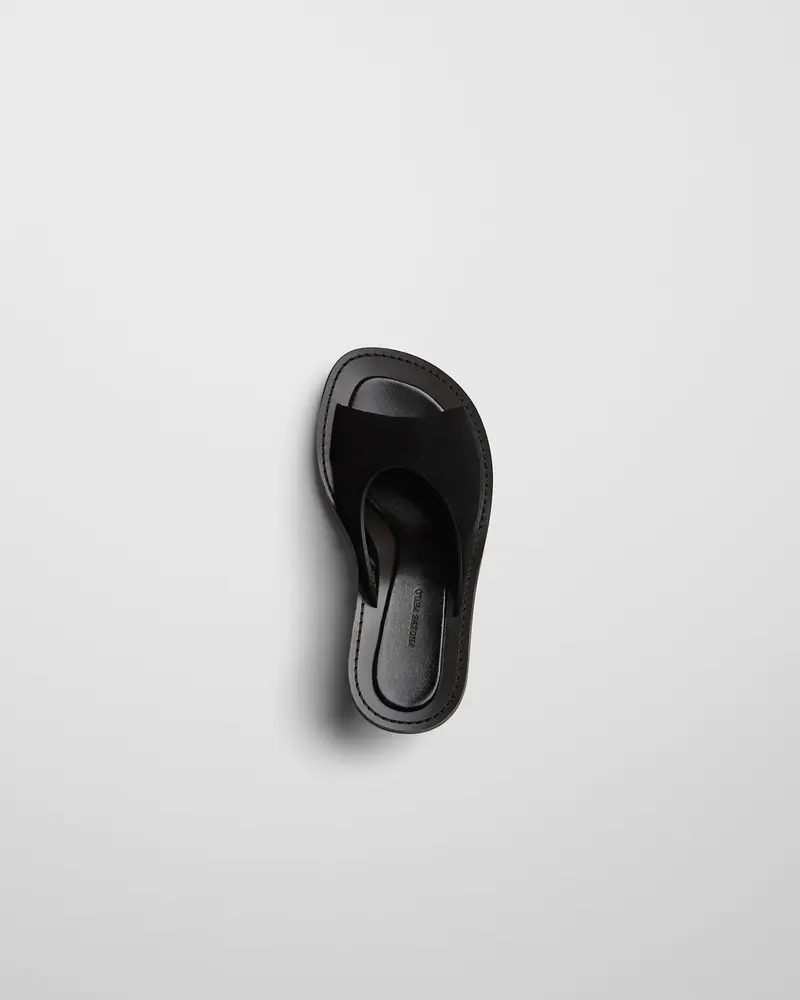 Black Suede Strap Mule – Conical Heel & Contoured Single-Strap Silhouette