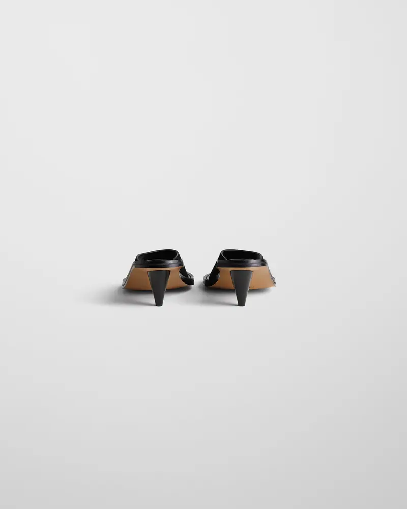 Black Suede Strap Mule – Conical Heel & Contoured Single-Strap Silhouette