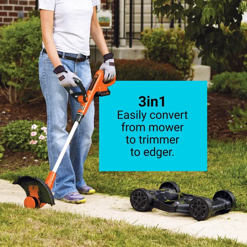 BLACK+DECKER 20V MAX 12-Inch 3-in-1 Cordless Lawn Mower: Mulching, Bagging & Side-Discharge Modes
