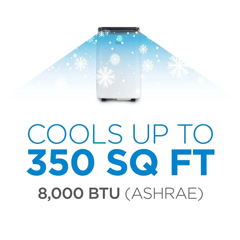 BLACK+DECKER 8,000 BTU Portable Air Conditioner for Spaces up to 350 Sq. Ft.