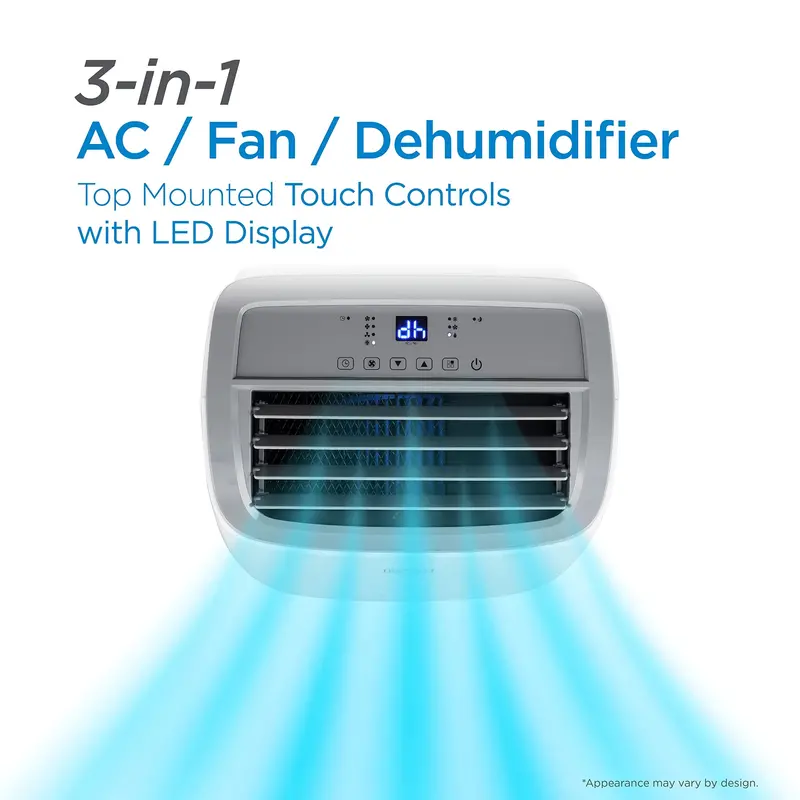 BLACK+DECKER 8,000 BTU Portable Air Conditioner for Spaces up to 350 Sq. Ft.