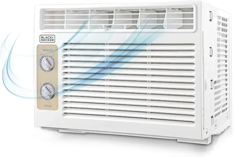 BLACK+DECKER BD05MWT6 Window Air Conditioner – 5000 BTU Compact White Cooling Unit for Spaces up to 150 Sq Ft, Mechanical Control Panel 2