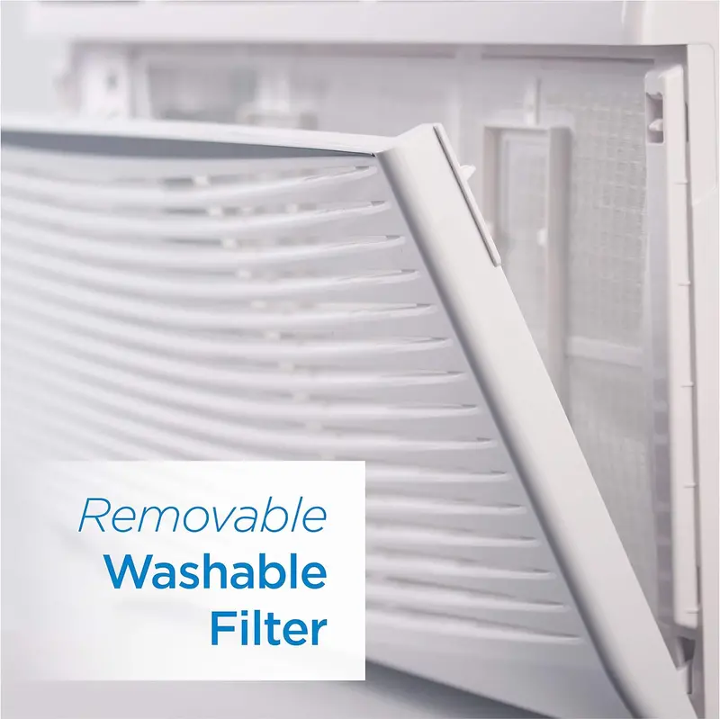 BLACK+DECKER BD05MWT6 Window Air Conditioner – 5000 BTU Compact White Cooling Unit for Spaces up to 150 Sq Ft, Mechanical Control Panel