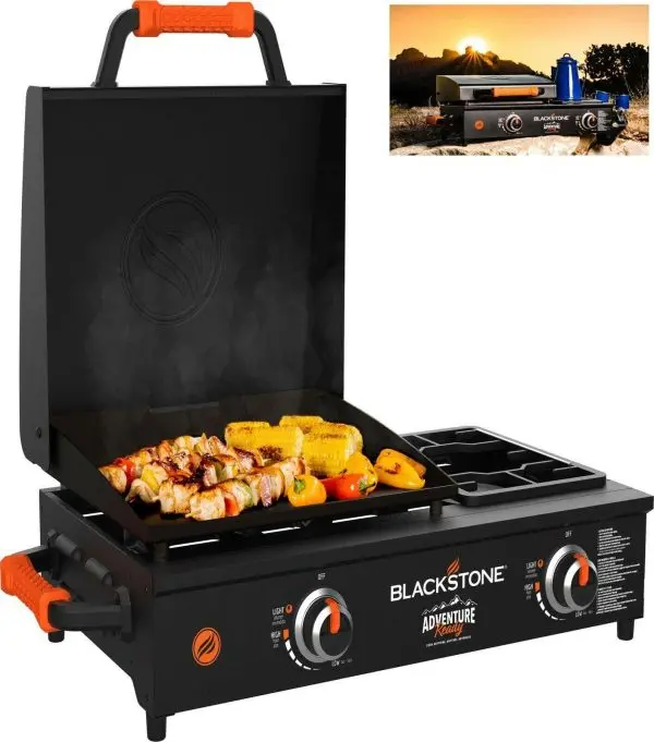 Blackstone Adventure Ready 17-Inch Tabletop Griddle – Portable Flat Top Grill Featuring Range-Style Burner