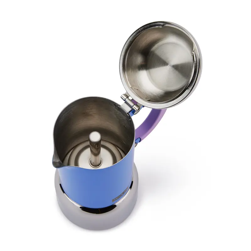 Bodum Chambord Stovetop Espresso Maker – Pale Blue Stainless Steel French Press-Style Brewer