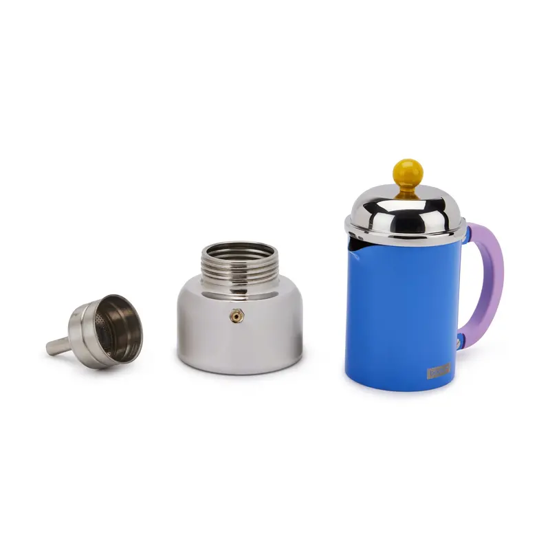 Bodum Chambord Stovetop Espresso Maker – Pale Blue Stainless Steel French Press-Style Brewer