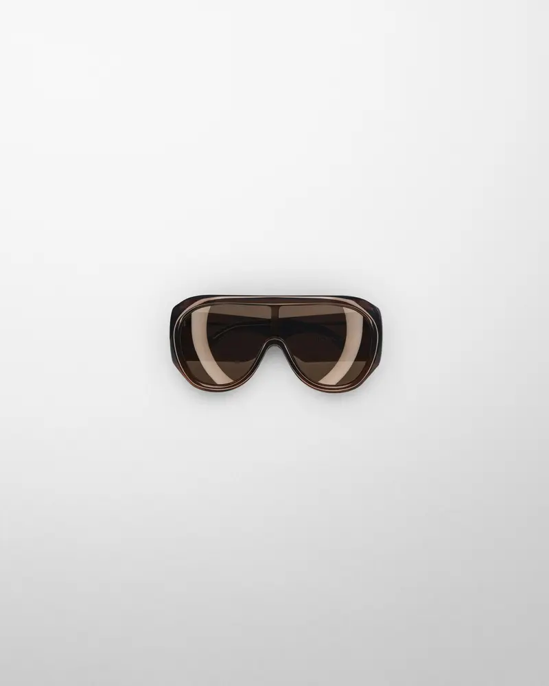 Bombé-Style Sunglasses With Brown Acetate Frames