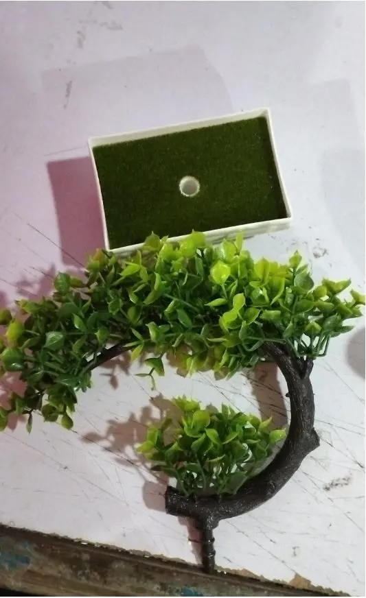 Bonsai-Style Artificial Plant – Decorative Silk Floral Display on PVC Base, 20 cm Height