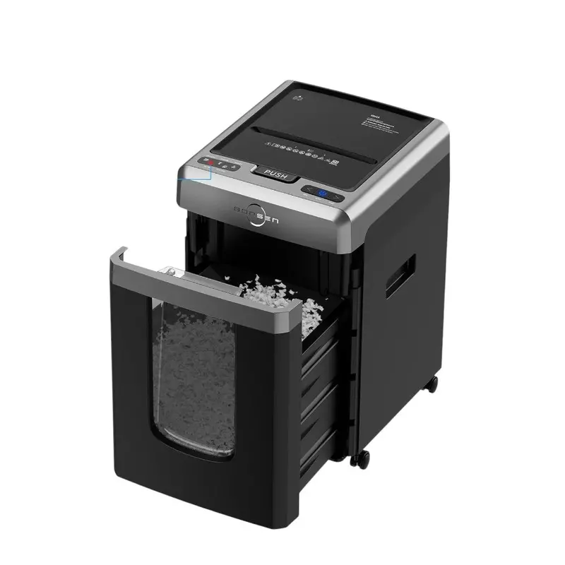 BONSEN Auto-Feed Paper Shredder — 300-Sheet Capacity, P-4 Security Level, Whisper-Quiet Operation & 8.1-Gallon Waste Bin