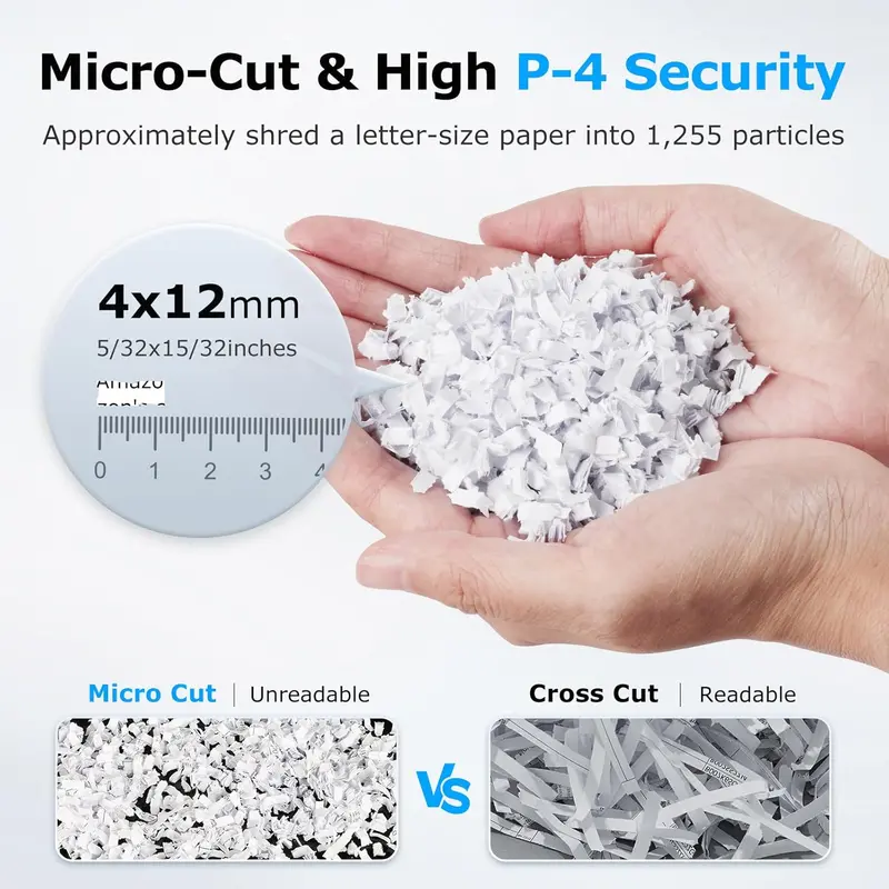 BONSEN Auto-Feed Paper Shredder — 300-Sheet Capacity, P-4 Security Level, Whisper-Quiet Operation & 8.1-Gallon Waste Bin