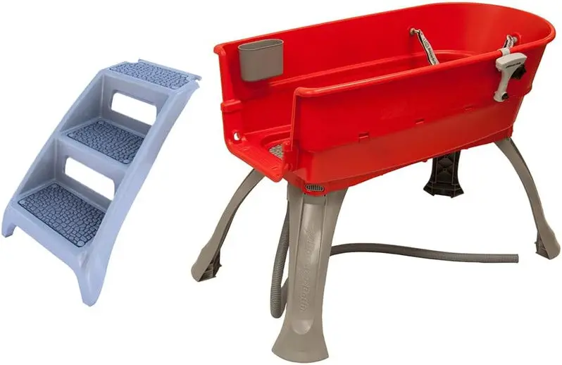 Booster Bath Elevated Pet Grooming Station – Teal Step Combo for Large Dogs | Ergonomic Height Design with Non-Slip Platform