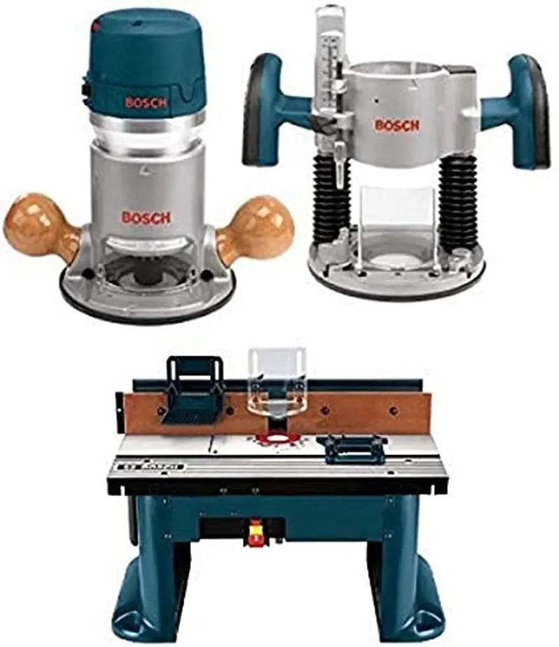 BOSCH 1617EVSPK Dual-Base Router Combo Kit – 12-Amp, 2.25 HP Variable-Speed Plunge and Fixed Base Wood Router