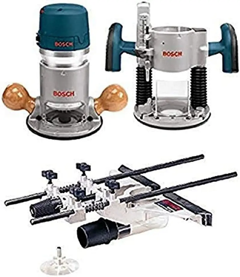 BOSCH 1617EVSPK Dual-Base Router Combo Kit – 12-Amp, 2.25 HP Variable-Speed Plunge and Fixed Base Wood Router