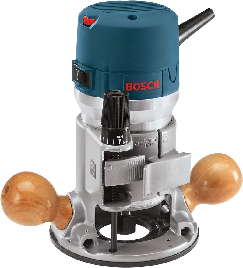 BOSCH 1617EVSPK Dual-Base Router Combo Kit – 12-Amp, 2.25 HP Variable-Speed Plunge and Fixed Base Wood Router