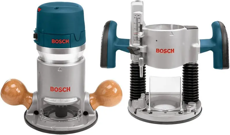BOSCH 1617EVSPK Dual-Base Router Combo Kit – 12-Amp, 2.25 HP Variable-Speed Plunge and Fixed Base Wood Router