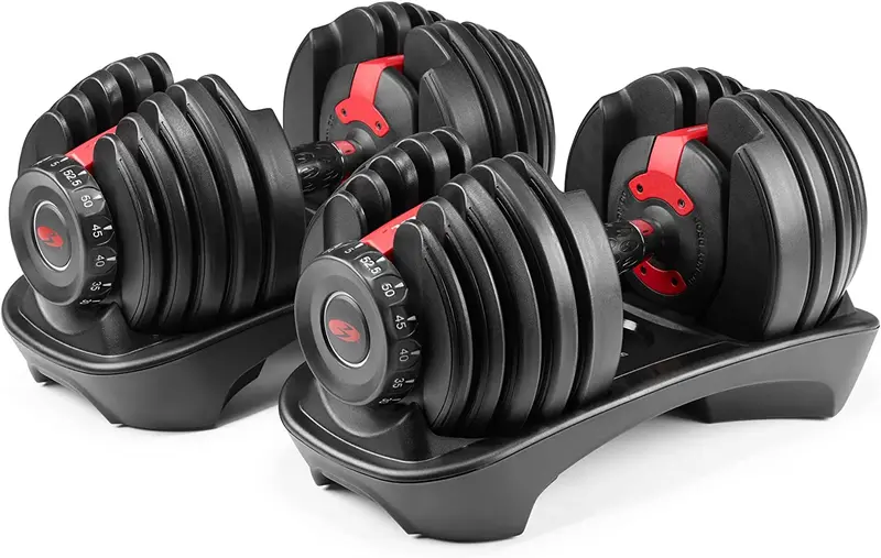 Bowflex SelectTech 552 Adjustable Dumbbell Set – Compact 5–52.5 lb Range Replaces 15 Traditional Dumbbell Pairs