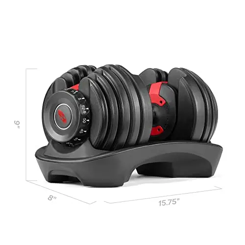 Bowflex SelectTech 552 Adjustable Dumbbell Set – Compact 5–52.5 lb Range Replaces 15 Traditional Dumbbell Pairs