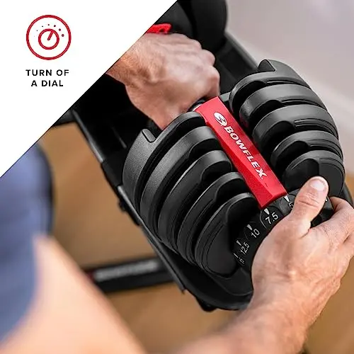 Bowflex SelectTech 552 Adjustable Dumbbell Set – Compact 5–52.5 lb Range Replaces 15 Traditional Dumbbell Pairs