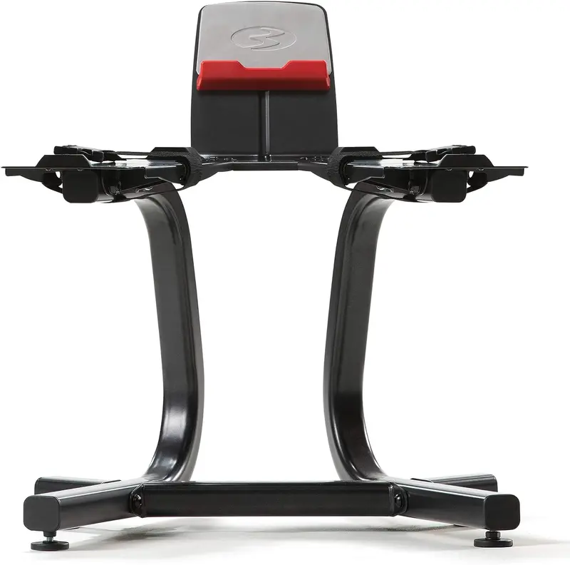 Bowflex SelectTech Dumbbell Stand with Media Shelf – Compact Wheeled Design, Ergonomic Storage for 552/560/1090 Models