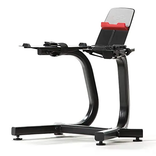Bowflex SelectTech Dumbbell Stand with Media Shelf – Compact Wheeled Design, Ergonomic Storage for 552/560/1090 Models