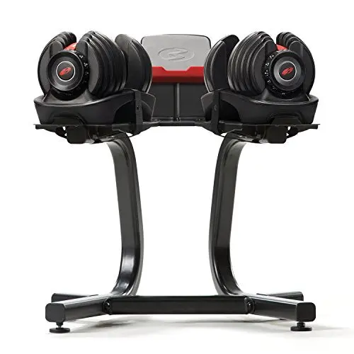 Bowflex SelectTech Dumbbell Stand with Media Shelf – Compact Wheeled Design, Ergonomic Storage for 552/560/1090 Models