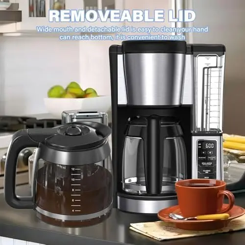 BPA-Free 12-Cup Replacement Carafe for Ninja CE251 and CE201 Coffee Bar Systems