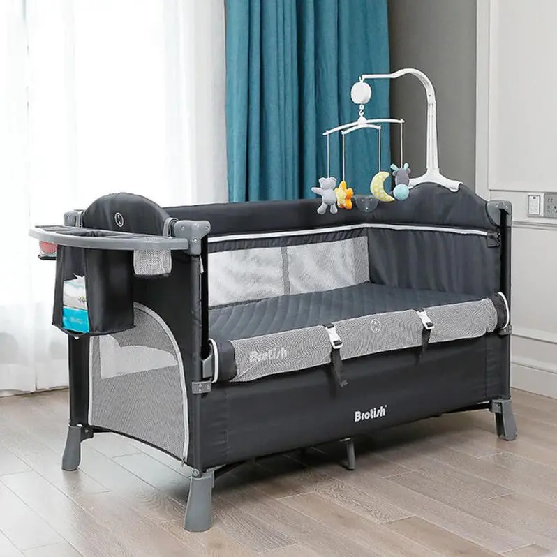 Breathable Adjustable Bassinet for Newborns – Premium Bedside Sleeper with Height Customization