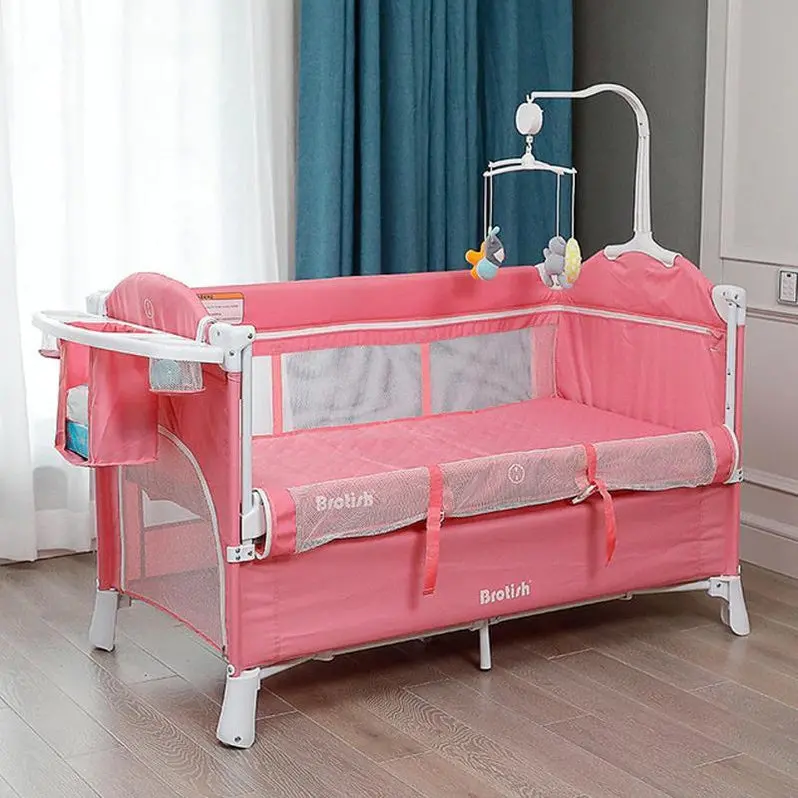 Breathable Adjustable Bassinet for Newborns – Premium Bedside Sleeper with Height Customization