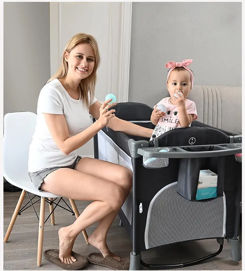 Breathable Adjustable Bassinet for Newborns – Premium Bedside Sleeper with Height Customization
