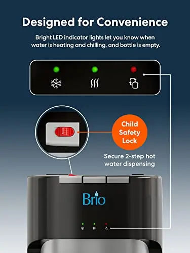 Brio Bottom-Loading Water Cooler – Triple-Temperature Dispenser (Hot, Cold, Room Temp)