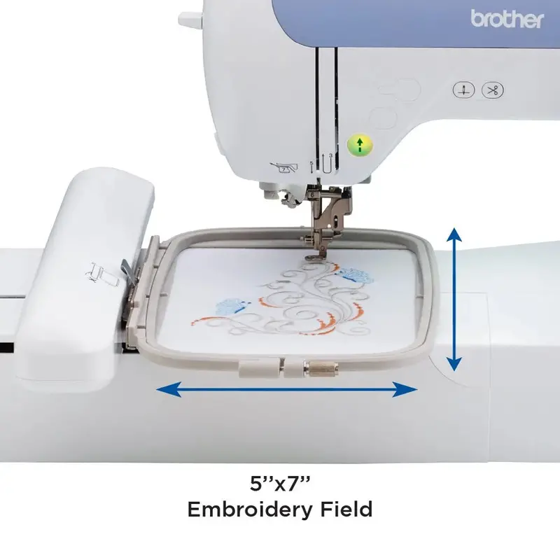 Brother PE800 Embroidery Machine – Computerized Sewing System with 5" x 7" Hoop Area and Full-Color Touchscreen Interface