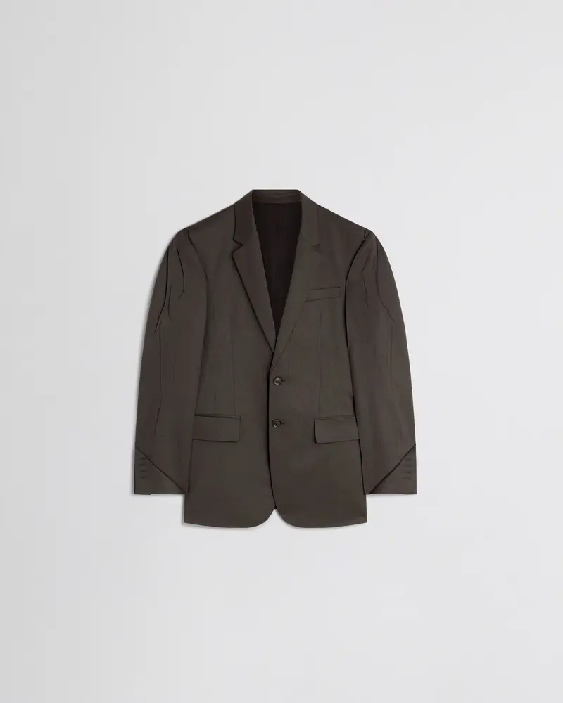 Brown Khaki Neapolitan Wool Jacket With Mohair Gabardine