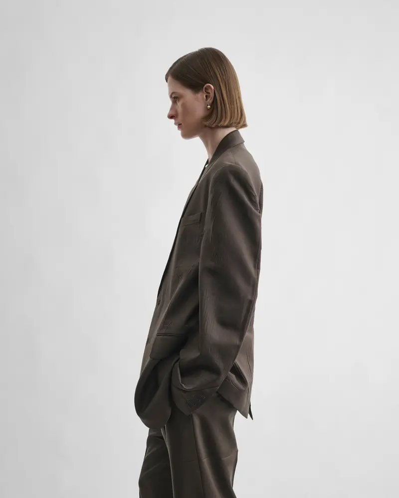 Brown Khaki Neapolitan Wool Jacket With Mohair Gabardine