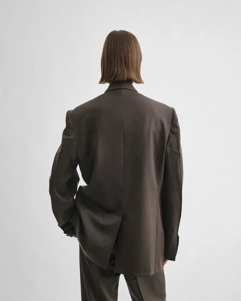 Brown Khaki Neapolitan Wool Jacket With Mohair Gabardine
