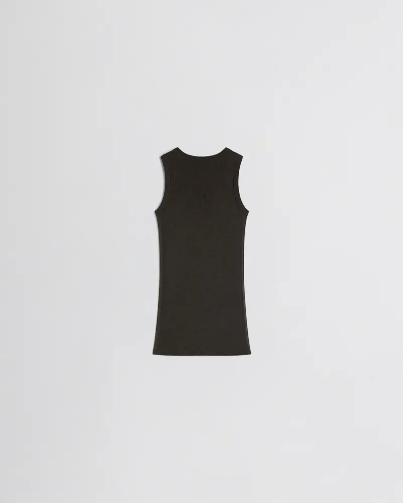 Brown Merino Wool Ribbed Tank Top 2