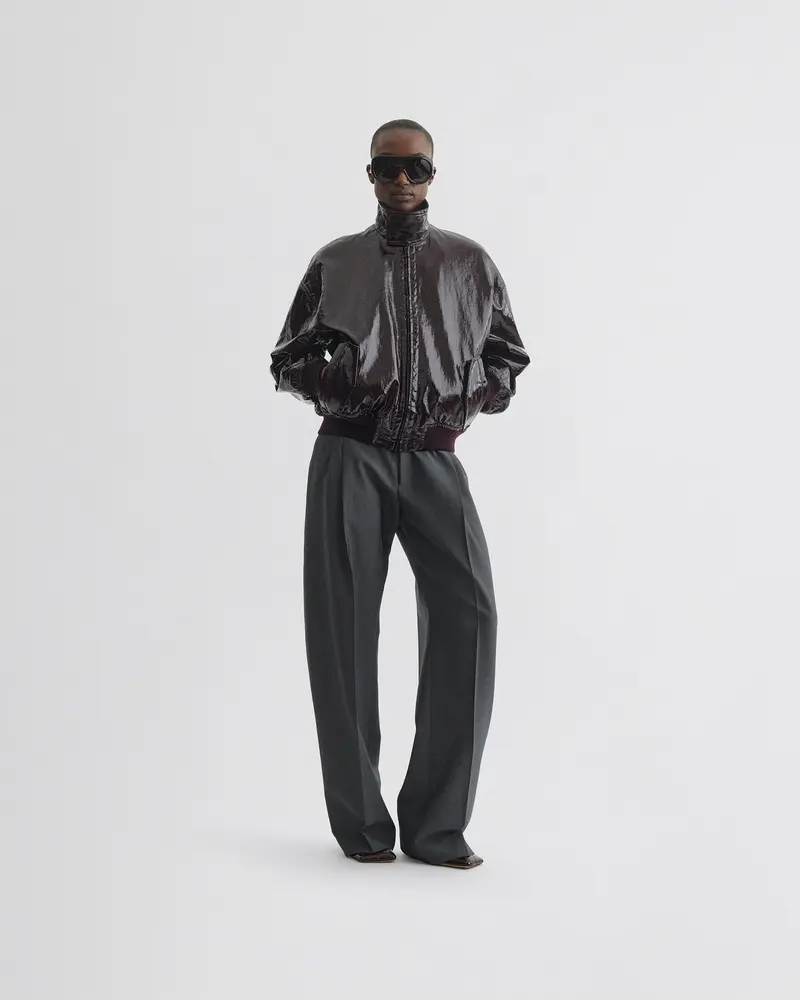 Burgundy Linen-Canvas Golf Jacket With Quilted Lining