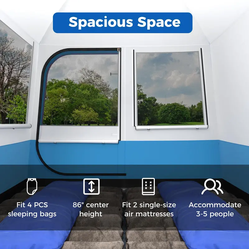 Cabin-Style 3–5 Person Camping Tent with Double-Layer Mesh Front Door for Ventilation 2