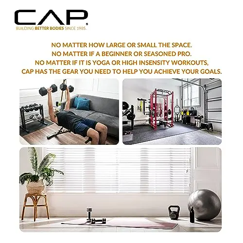 CAP Barbell 150LB Coated Hex Dumbbell Set with Space-Saving Vertical Rack