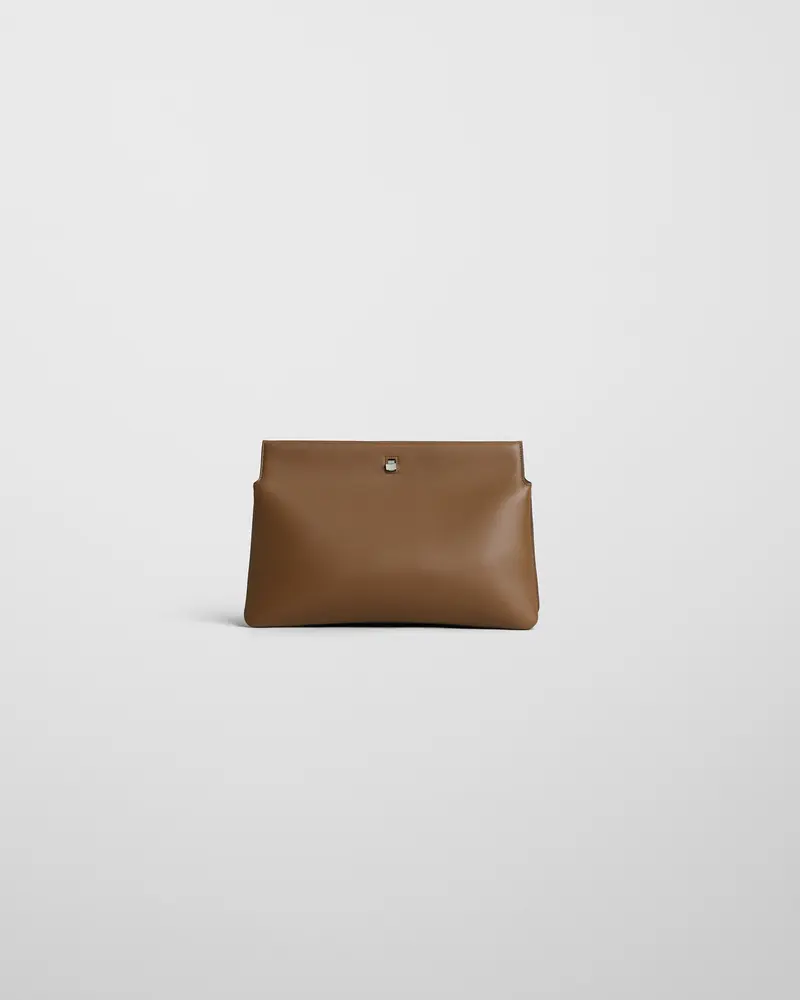 Caramel Nappa Trifold Clutch Bag