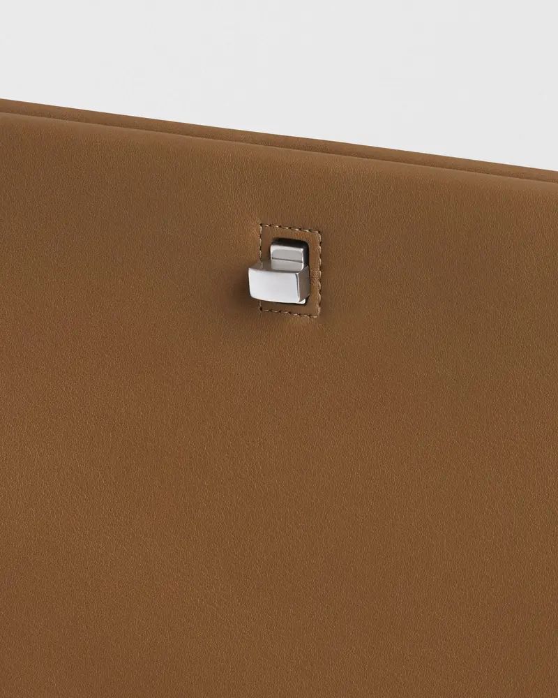 Caramel Nappa Trifold Clutch Bag