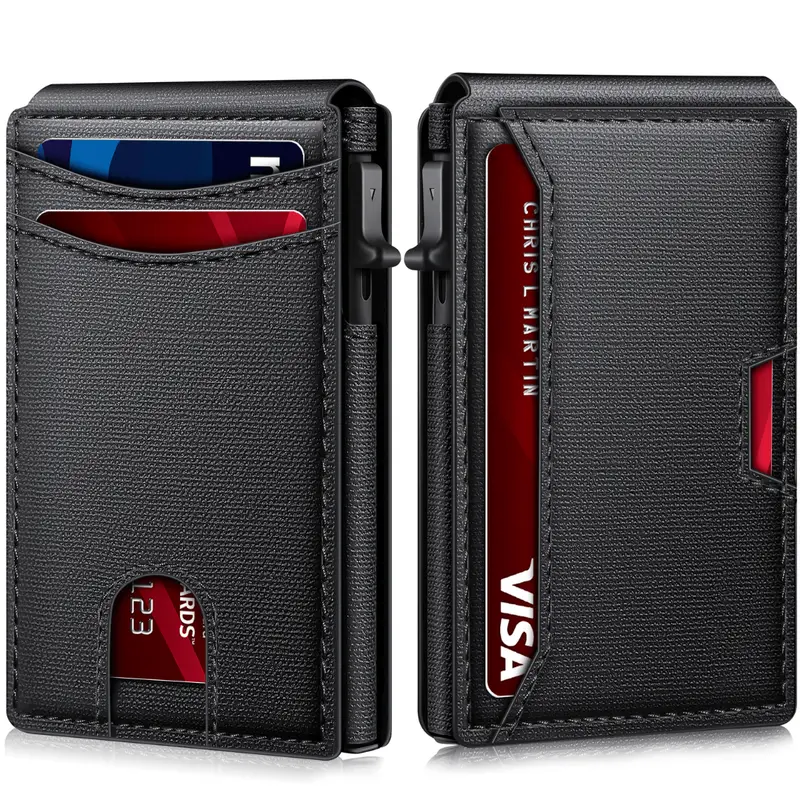 Carbon Fiber RFID-Blocking Tactical Wallet – Slim Denim-Style Design with Quick-Access Card Slots & Advanced Identity Protection
