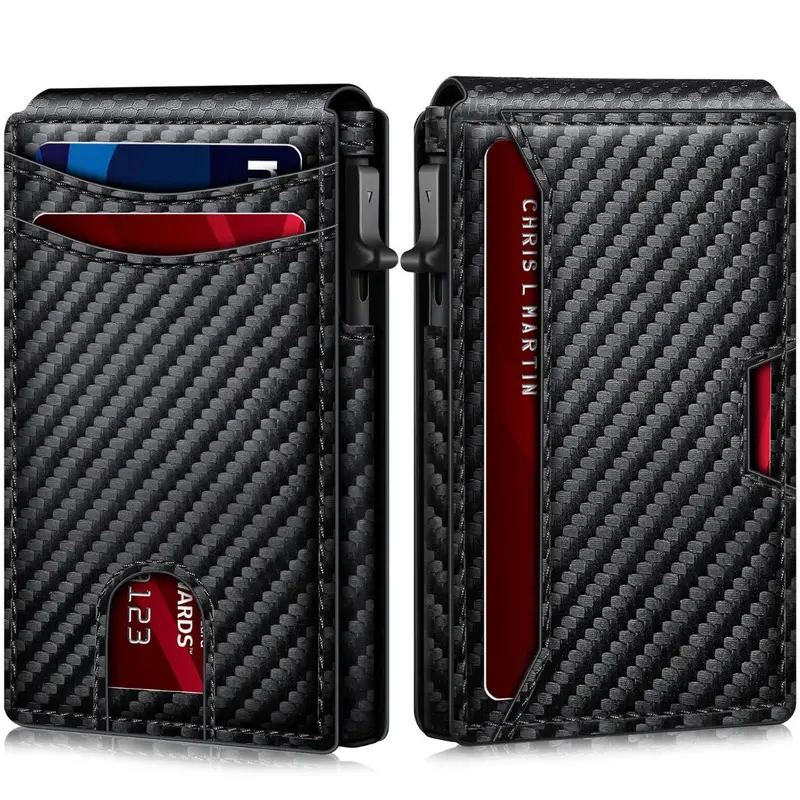 Carbon Fiber RFID-Blocking Tactical Wallet – Slim Denim-Style Design with Quick-Access Card Slots & Advanced Identity Protection 2