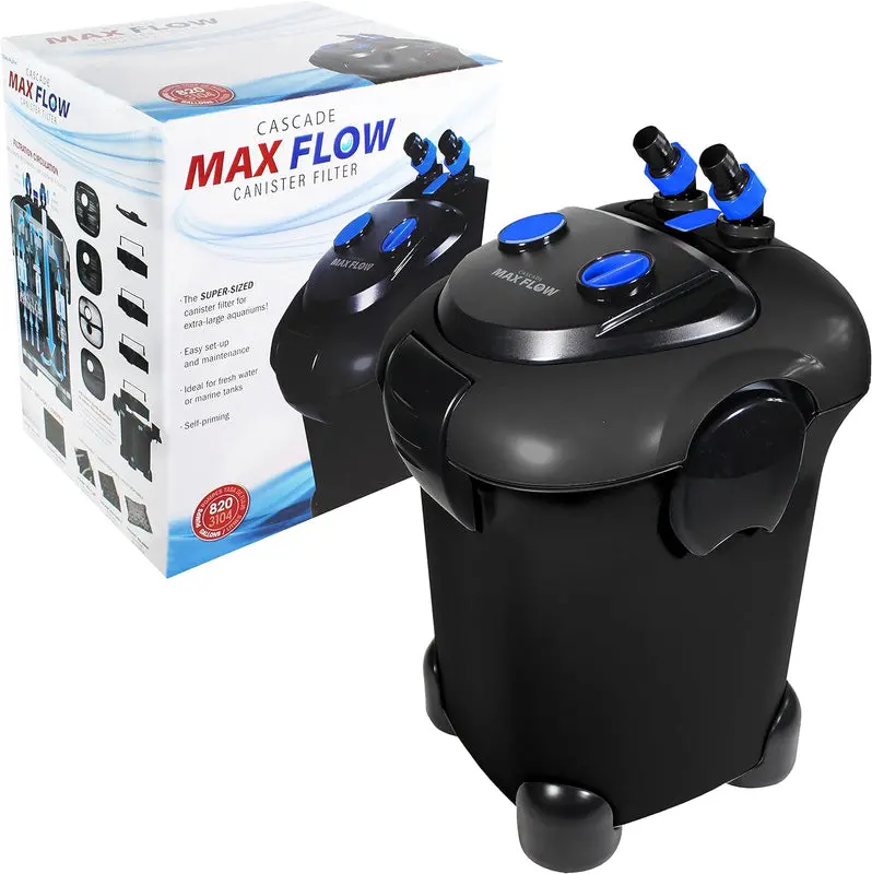 Cascade Max Flow Canister Filter – 820 GPH Output, Designed for Large Aquariums (250+ Gallons)