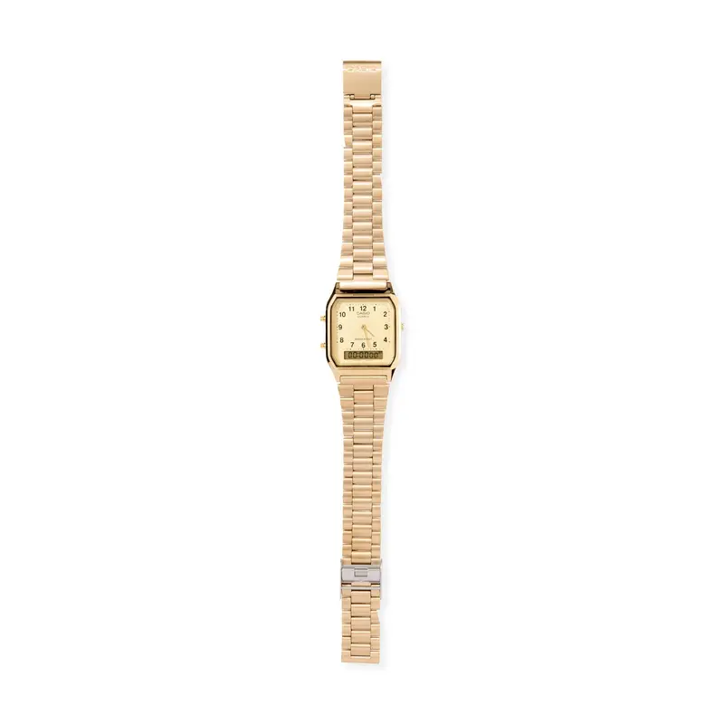 Casio AQ230 Gold-Tone Analog-Digital Watch with Dual-Time Display