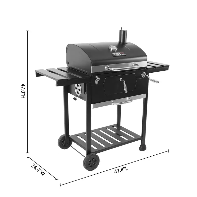 CD1824E 24-Inch Charcoal Grill with Adjustable Air Vents and Removable Ash Pan