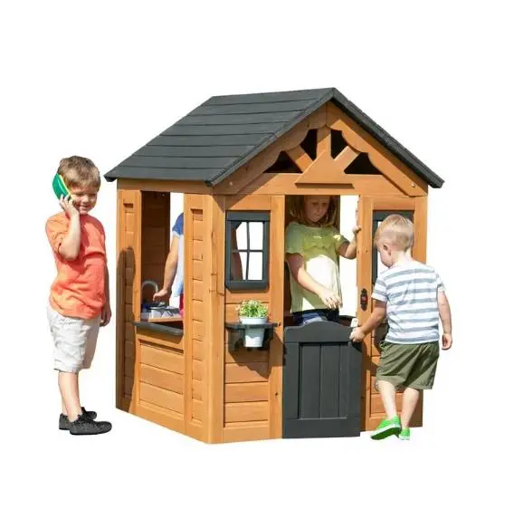 Cedar Backyard Playhouse with Integrated Kitchen – Indoor/Outdoor Kids' Play Center