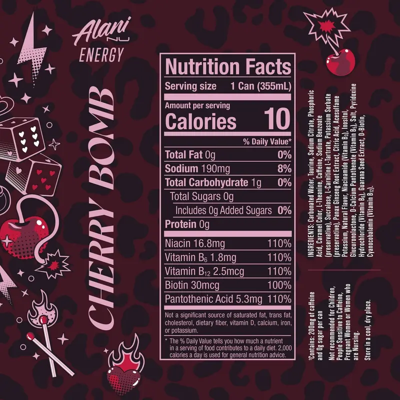 Cherry Bomb Energy Drink – Intense Flavor, 12 fl oz Cans, 6-Unit Pack
